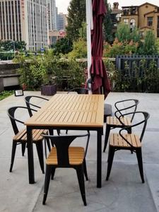 야외 테라스 철제책상 정원 나무책상 선팅 테이블